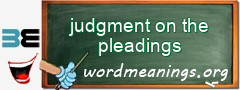WordMeaning blackboard for judgment on the pleadings